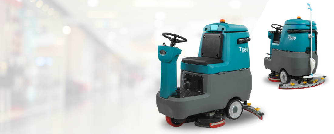 Introducing the New T560 Micro Ride-On Floor Scrubber